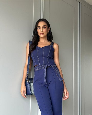 Regata Cropped Alfaiataria Pespontado Karmani