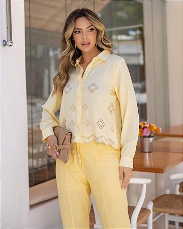 Camisa Manga Longa Com Bordado