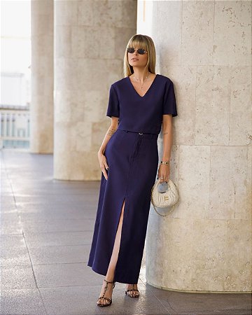 Saia Midi Reta Em Viscose Milalai