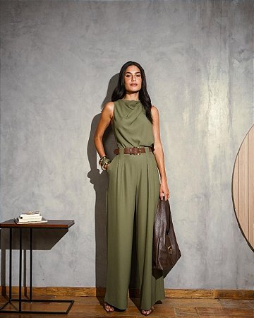 Calça Pantalona Prega Macho Donna Ritz