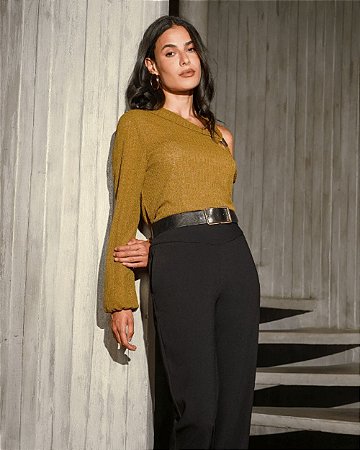 Blusa Malha Tricot Ombro Vazado Donna Ritz