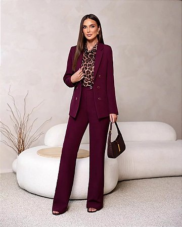 Calça Flare Com Bolsos Doce Flor