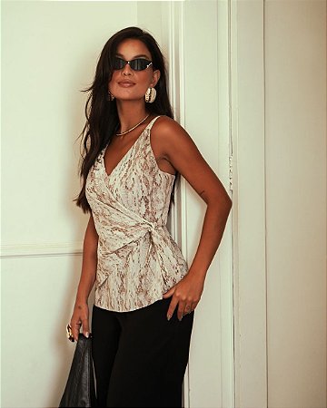 Alça Alongada Yoryu Estampado Donna Ritz