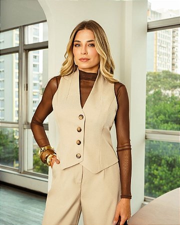 Colete Alfaiataria Botões Donna Ritz