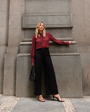 Calça Pantalona Passantes Doce Flor