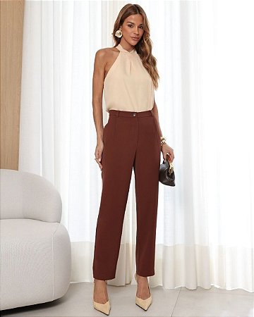 Calça Alfaiataria Cenoura Doce Flor