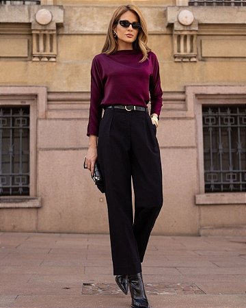 Calça Alfaiataria Com Pregas Toscana Doce Flor