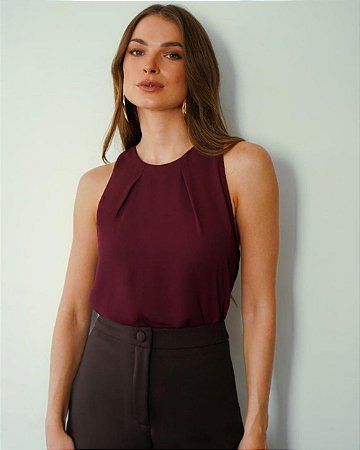 Regata Detalhes Pregas Na Gola Donna Ritz