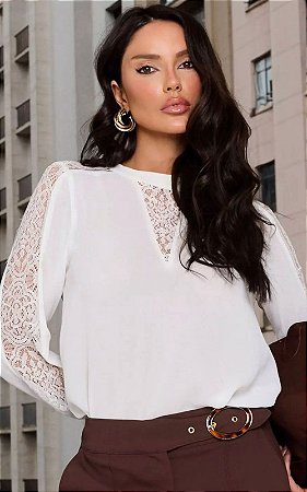 Blusa Viscose Detalhes Renda