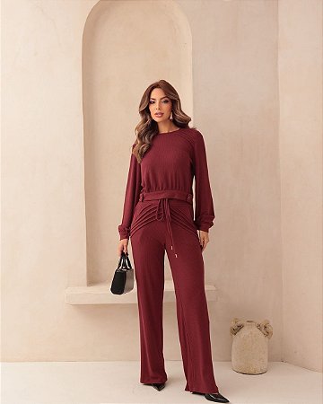 Conjunto Em Moletinho Com Nervuras