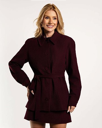 Jaqueta Em Suede Twill Faixa Donna Ritz
