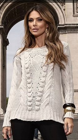 Blusa Tricot Poá 3D