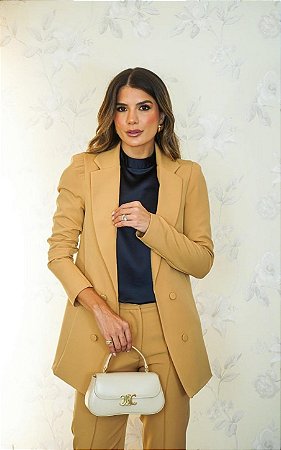 Blazer Alfaiataria Com Manga Bufante Doce Flor