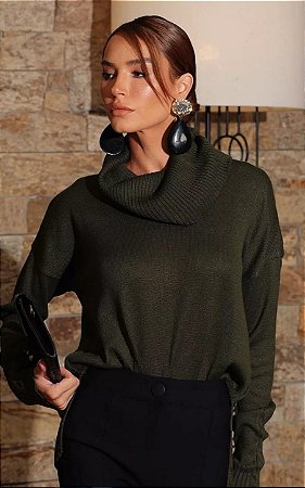 Blusa Tricot Mullet Trança Punho