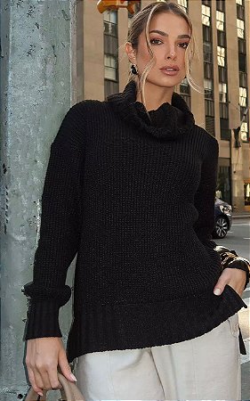Blusa Tricot Gola Boba Trança