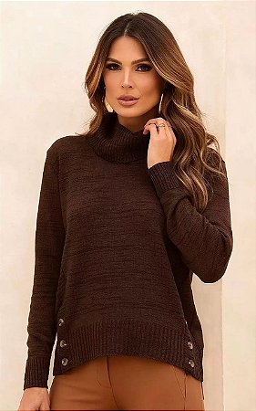 Blusa Tricot Mescla Gola Boba