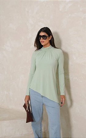 Blusa Malha Jersey Com Manga Longa Hirus