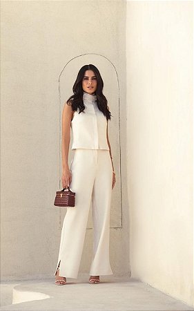 Calça Slim Alfaiataria Recortes Donna Ritz
