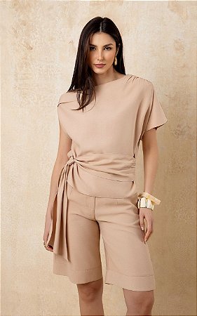 Blusa Assimétrica Com Amarração Doce Flor