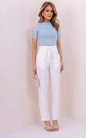 Calça Skinny Alfaiataria Com Amarração