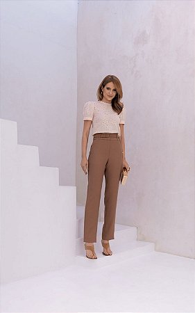 Calça Skinny Alfaiataria Com Cinto