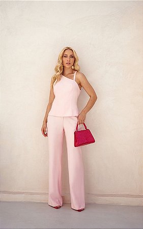 Calça Alfaiataria Reta Twill Passantes Donna Ritz