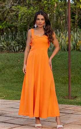 Vestido Midi Alfaiataria Com Pregas No Busto