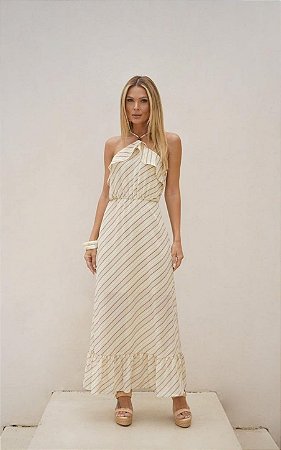 Vestido Longo Yoryu Listra Com Aviamento Donna Ritz