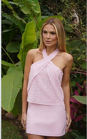 Regata Halter Cruzado Yoryu Bordado Donna Ritz