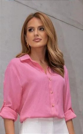 Camisa Em Viscose Com Martingâle Doce Flor