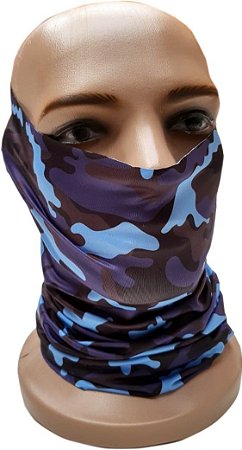 Bandana Tubular Camuflada Azul