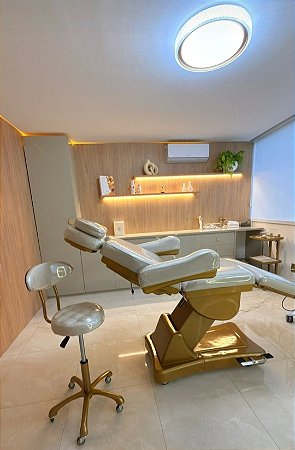 KIT MACA POLTRONA 100% ELÉTRICA LUXO 3 MOTORES + ESTRUTURA ( BASE DOURADA ) PERSONALIZADA DA SUA MACA ELÉTRICA + PLASTIFICAÇÃO + LOGO PERSONALIZADO DA SUA CLINICA + MOCHO COM PÉS DOURADO NA COR DA SUA MACA + LUPA EM LED DE ALUMINIO ARTUCULADA