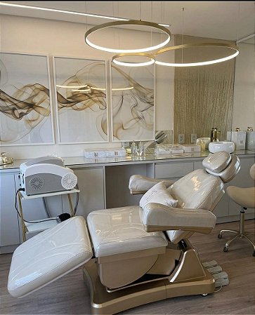 KIT MACA POLTRONA 100% ELÉTRICA LUXO 3 MOTORES + ESTRUTURA ( BASE DOURADA ) PERSONALIZADA DA SUA MACA ELÉTRICA + PLASTIFICAÇÃO + LOGO PERSONALIZADO DA SUA CLINICA + MOCHO COM PÉS DOURADO NA COR DA SUA MACA + LUPA EM LED DE ALUMINIO ARTUCULADA