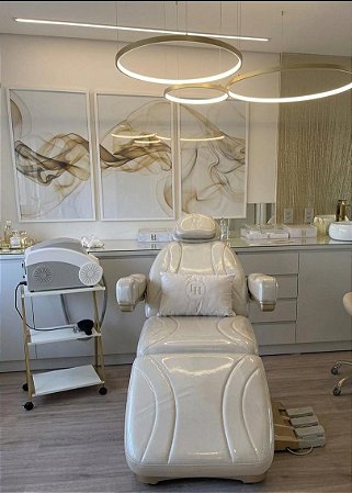 KIT MACA POLTRONA 100% ELÉTRICA LUXO 3 MOTORES + ESTRUTURA ( BASE DOURADA ) PERSONALIZADA DA SUA MACA ELÉTRICA + PLASTIFICAÇÃO + LOGO PERSONALIZADO DA SUA CLINICA + MOCHO COM PÉS DOURADO NA COR DA SUA MACA + LUPA EM LED DE ALUMINIO ARTUCULADA