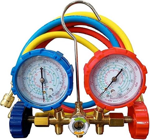 KIT MANIFOLD COMPLETO MANGUEIRA R410A 90CM UP