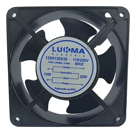 VENTILADOR COOLER C/ROLAMENTO 120X120X38MM BIVOLT - LUKMA