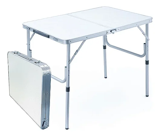 MESA ALUMINIO DOBRAVEL 90L X 60C X 30/70A