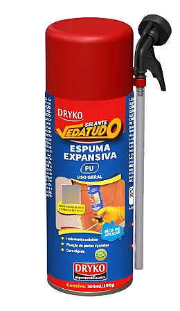 ESPUMA POLIURETANO EXPANSIVA  300ML/190GR VEDA TUDO