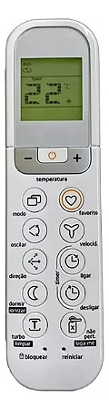 LE-7299 - CONTROLE AR CONDICIONADO COMPATIVEL COM SPLIT MIDEA