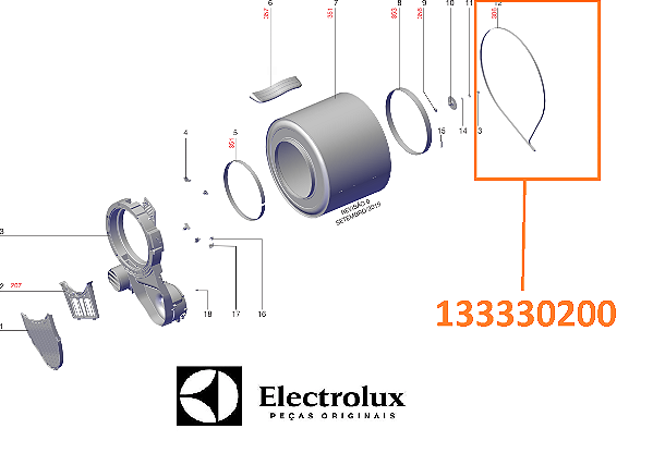 133330200 41041873  -  CORREIA  ESTRIA DA SECADORA ELECTROLUX SFP12