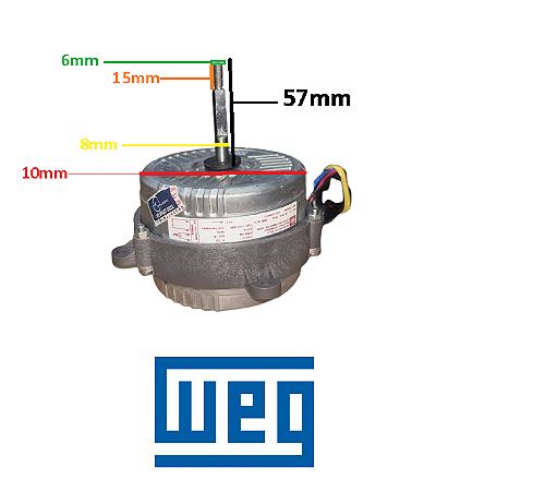 MOTOR ELETRICO MONOFASICO CA 1/30 CV 06 33 220 60HZ IP44 AC RESIDENCIAL SPLIT CONDENSAD AC RESIDENCSPLIT CONDENSADORA W