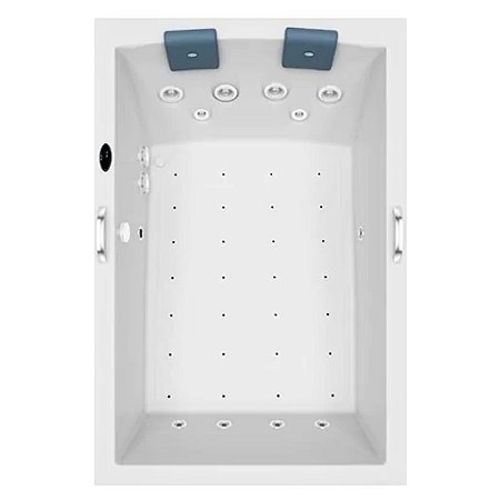 Banheira Pietá Dupla Com Blower Jacuzzi - 1,80X1,20X0,62 - Com Aquecedor e Cromoterapia