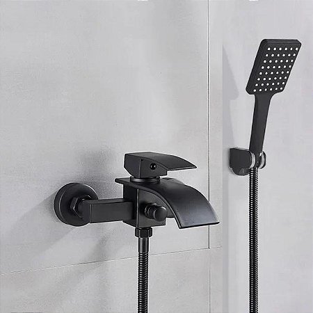 Misturador Monocomando de Parede para Banheira com Ducha Manual OFF BLACK
