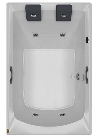 Banheira CARINA DUPLA G2 - Acrílica - 4 Jatos - 170x110x48cm - Jacuzzi® C/ Aquecedor