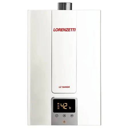 Aquecedor De Água A Gás Lorenzetti 15 Litros LZ 1600DE-B Branco Bivolt