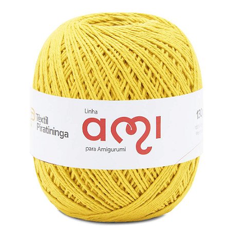 Linha Ami Piratininga Amigurumi 100% Algodão Mercerizado 250 metros Amarelo Canário