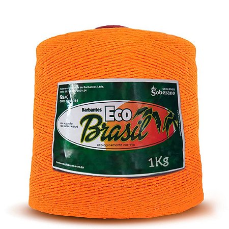 Barbante Eco Brasil Soberano 1kg fio 6 Laranja Neon