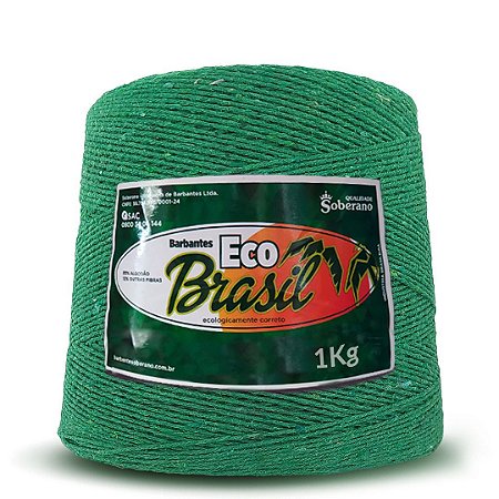 Barbante Eco Brasil Soberano 1kg fio 8 Verde Bandeira