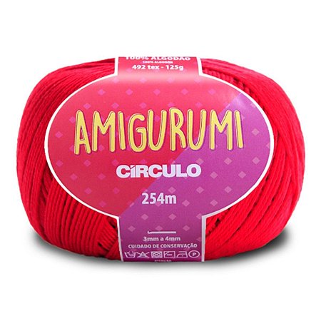 Linha Amigurumi Circulo 254m Cor Carmim 3528