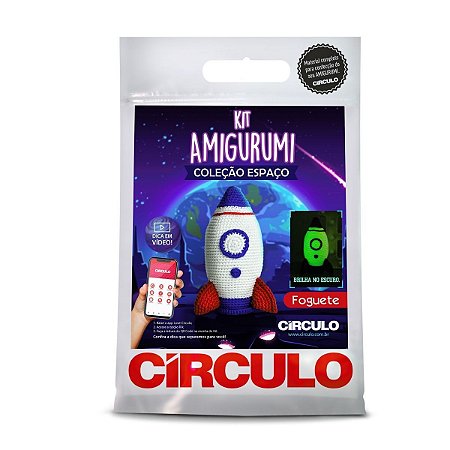 Kit Amigurumi Circulo Coleção Espaço Glow Foguete